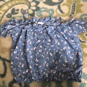 Purple off the shoulder blouse